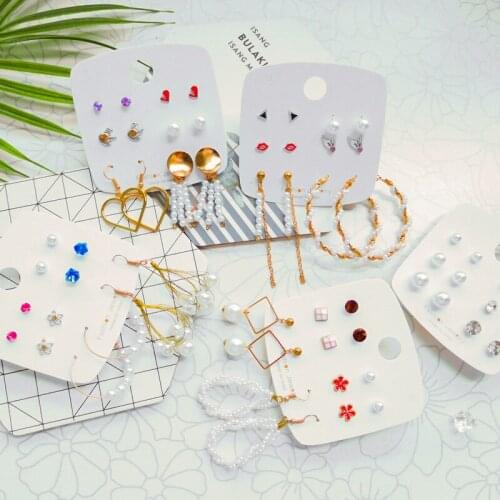 New Trend Variety Handmade Water Drop Geometric Pearl Dangle Earrings Women 2021 Fashion Jewelry Geometric Stud Crystal Earrings