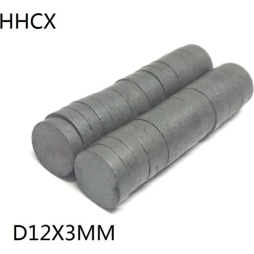 100pcs/lot Magnet 12*3 mm Permanent Y30 Disk Ferrite MAGNET 12x3 Black Round Speaker Magnets 12 x 3