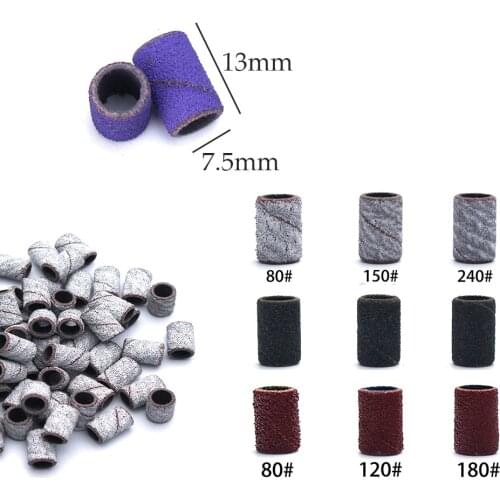 100pcs Box Nail Sanding Block For Electric Manicure Polishing Accessory UV Gel Remove Nail Care Tool Rotary Grinding Equipment