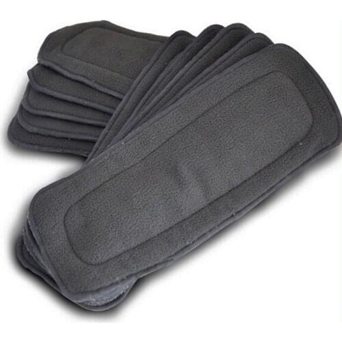 11/11 Well-Quality 20Units A Pack Bamboo Charcoal Inserts Reusable Liners For Pocket Cloth Diapers Absrobent Pads 5- layers