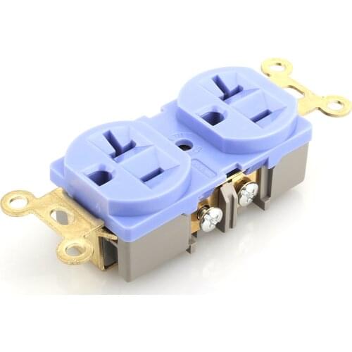 2PCS ISF0008 HIFI US AC Power Duplex Receptacle Socket Gold Plated Wall Outlet Chassis