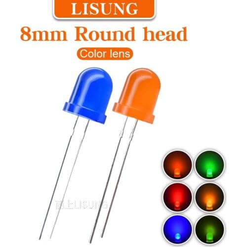 500Pcs/Bag 8mm led F8 Round Color Lens Red Blue Green Yellow Orange Diffused Led Diode Light-emitting Diode Lamp