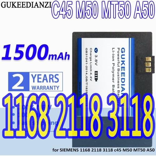 High Capacity Battery 1500mAh for SIEMENS 1168 2118 3118 c45 M50 MT50 A50 SIEMENS1168 SIEMENS2118 SIEMENS3118