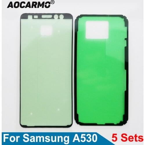 Aocarmo 5Pcs/Lot For Samsung Galaxy A530 A8 (2018) Front LCD Display Screen Adhesive Back Door Battery Cover Sticker Glue Tape