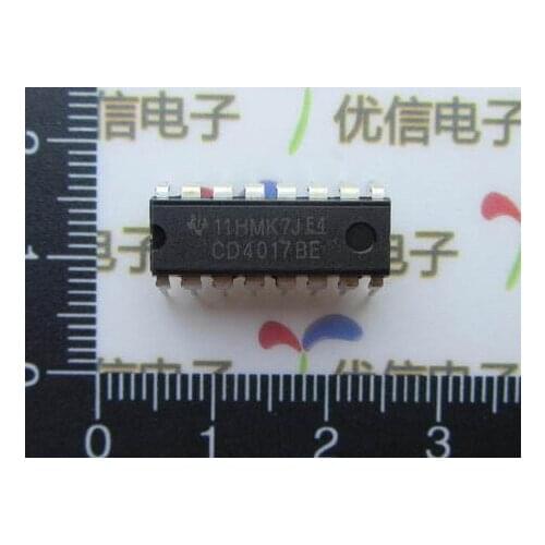 Free shipping CD4017 BD CMOS counter Dividers / CD4017BE DIP-16 decimal counter (ring)