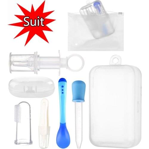 Baby medicine feeder set temperature sensitive spoon medicine dropper dispenser training toothbrush baby supplies