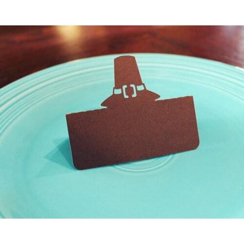 Pilgrim Hat thanksgiving day Place Cards Wedding holidays table number Card birthday bridal baby shower Seating escort marker