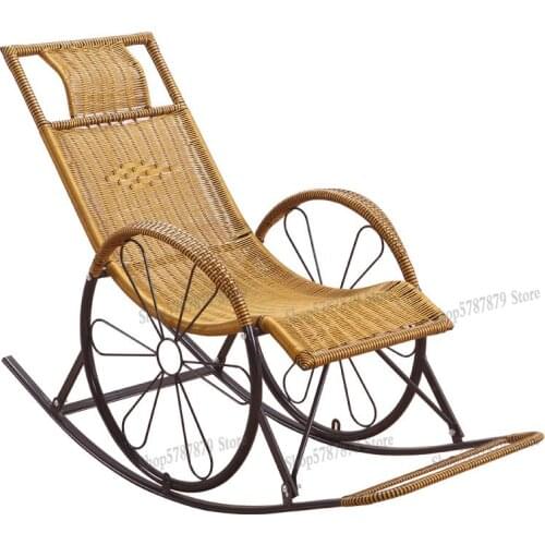 Lounge chair lunch break nap chair balcony home leisure chair beach portable chair lazy rocking chair back chair folding