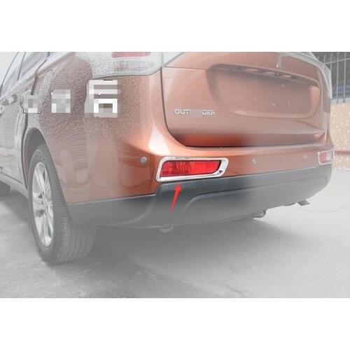 Lapetus Chrome Front & Rear Fog Lights Lamps Cover Trim Accessories 4 Pcs For Mitsubishi Outlander EX 2013 2014