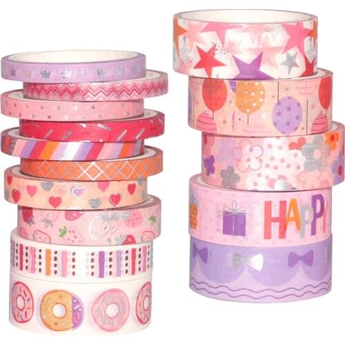 Washi Tape Set, 15 Pcs, Pink Washi Tape, Supplies, Decorative Tape, Cute Washi Tape for Bible Journaling Supplies
