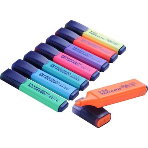 8 Colors Single Kawaii Highlighters Safe Non-toxic Highlighter Marker Color Pens for Student Stationery Office School Supplies