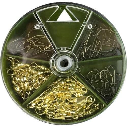 High Carbon Steel Swivel Connector Pin Barb Fishhook Set Tackle Fishing Tools 18 x 5# 6# 12 x 2# 4# Fish Hooks