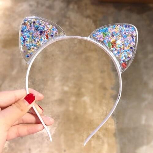 1Pcs Cute Cat Ears Headband Baby Girls Hairband Korean Children Princess Kids Gift Hair Band Props Party Girls Hair Accessories