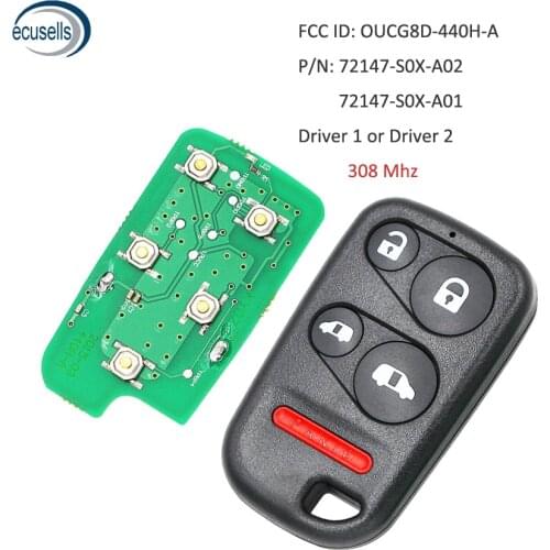 4+1/5 Button FSK 308MHz Remote Key OUCG8D-440H-A use for Honda Odyssey 2001 2002 2003 2004