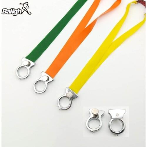Balight Hunting Catapult Alloy Metal Slingshot Ring with Rubber band Outdoor Hunting Shooting Powerful Finger Slingshots TX005