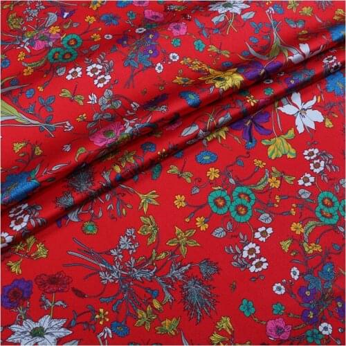Mulberry Silk 19 Mm Stretch Satin Wide Digital Printing Silk Satin Cheongsam Dress Fabric Fabric