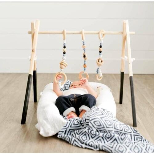 Nordic Baby Gym Play Nursery Sensory Ring-pull Toy Wooden Frame Infant Room Toddler Clothes Rack Christmas Gift Kids Room Decor
