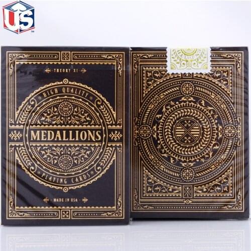 Brand New Theory11 Medallions Signature Deck Gold Embossed Box Poker Playing Cards Deck Magic Tricks