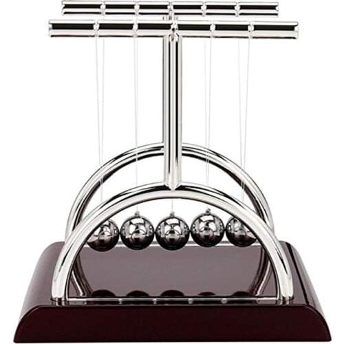 T-Shaped Newton Pendulum Physical Mechanical Balance Beads Perpetual Instruments Home Desk Decor Ornaments Metal Craft Figurine