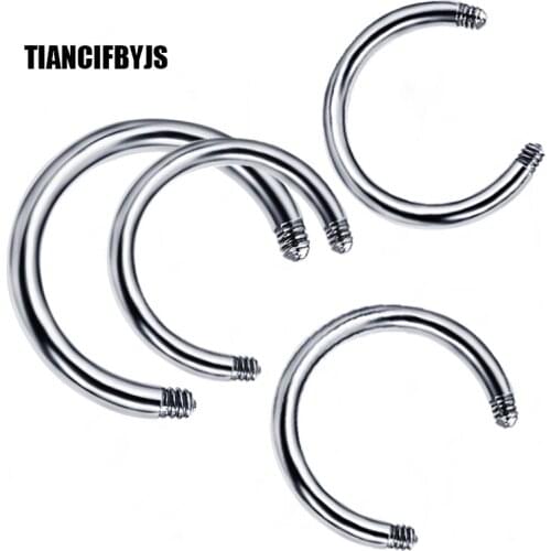 TianciFBYJS 200pcs/lot 14G/16G Curcular Barbell Horseshoe Ring Bar Replacement Piercing Jewelry Accessories Eyebrow Lip Barbell