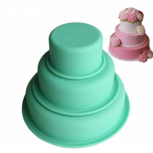 Three Layer Round Cake Mold Platinum Silica Gel Baking Mold Pizza Cake Chassis Silica Gel Heat Resistant Mold