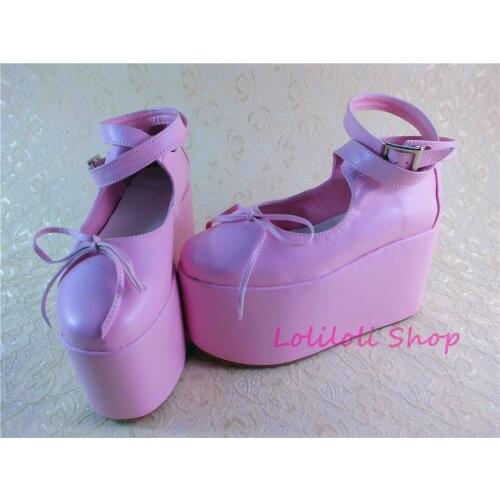 Princess sweet lolita shoes Lolilloliyoyo antaina Japanese design cos shoes custom thick bottom pink flat buckle shoes 9249sa