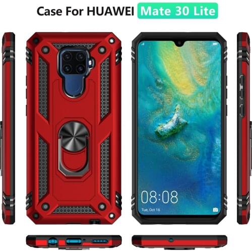 100pcs Shockproof Plastic Phone Case for Huawei mate 40 pro/30 pro/20 pro/P40 lite E/P40 pro/P30 lite/Y9A with kickstand ring