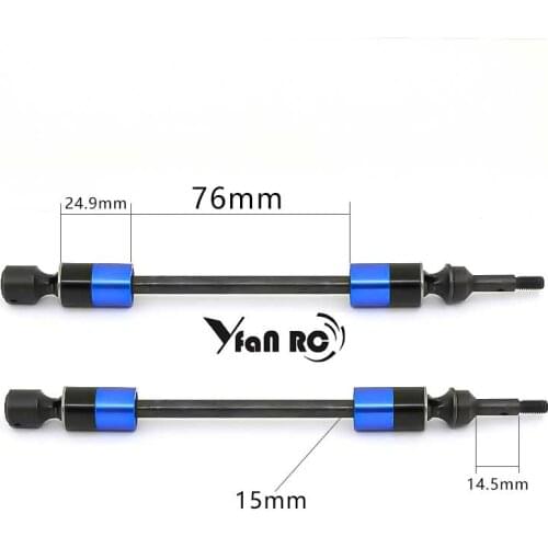 Yfan rc 2 pcs Hard Steel Splined CVD Swing Drive shaft Axles For Traxxas 1/10 E-Revo Summit Revo 3.3 E-MAXX T-MAXX free shipping