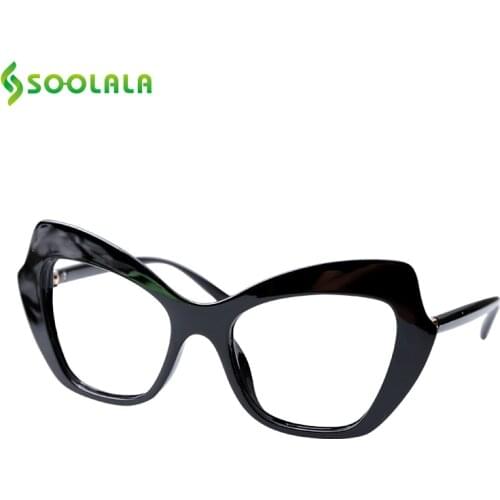 SOOLALA Oversized Butterfly Women Reading Glasses Cat Eye Presbyopic Glasses For Reading +0.5 0.75 1.0 1.25 1.5 2.0 2.5 to 4.0