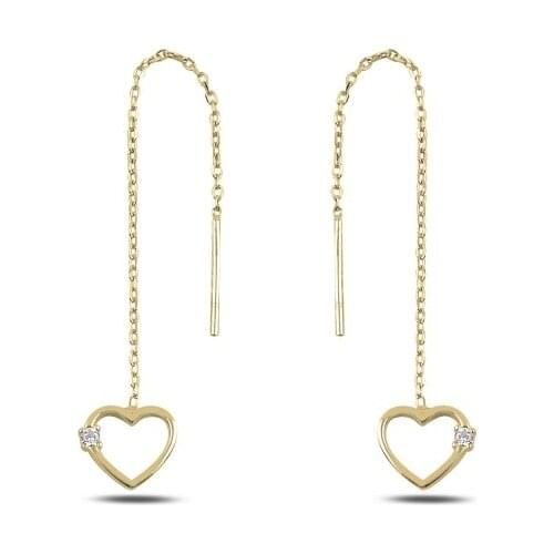 925 sterling silver gold plated Heart earrings