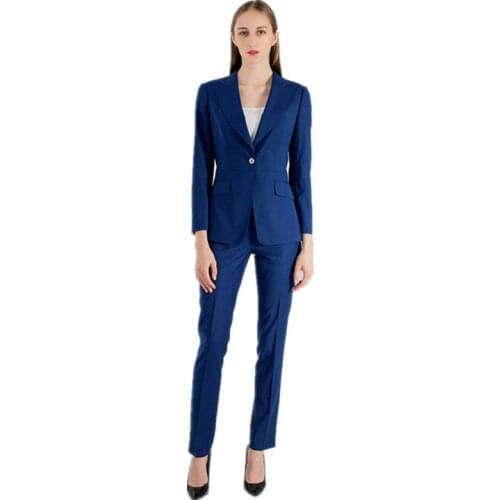 Womens suit 2 piece set suit blazer trouser female business casual formal professional wear fashion slim suit womens pantsuits