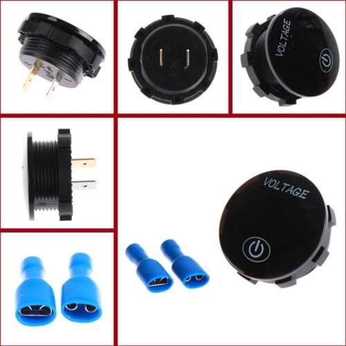 1PC New Car Motorcycle DC 5V-48V LED Panel Digital Voltage Meter Battery Capacity Display Voltmeter with Touch ON/OFF Switch