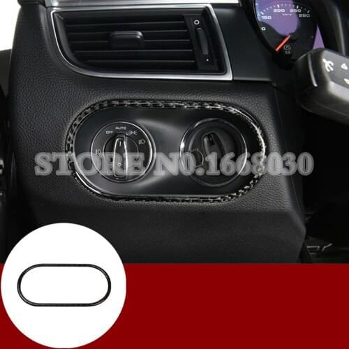 Carbon Fiber Headlight Switch Button Trim Cover For Porsche Macan 2014-2018 1pcs Car accesories interior Car decoration