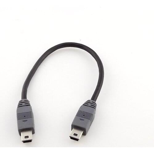 10pcs Mini USB Type B Male To Male 5 Pin Converter OTG Sync Adapter Lead Data Cable 20cm