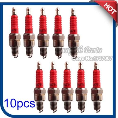 10pcs/pack A7TC Spark Plug For GY6 50cc 125cc 150cc ATV Quad Moped Scooters Buggy Go Karts Motorcycle Motocross Parts