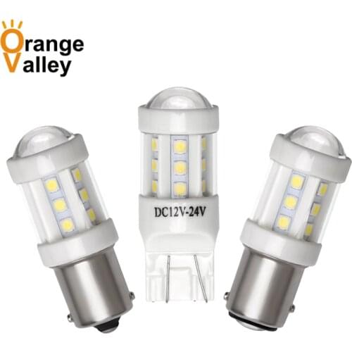 2Pcs 1156 BA15s T20 7440 7443 1157 BAY15D P21W Canbus 18 smd Ceramics 3030 Car LED Turn Signal Lamps Auto Tail Lamp Rear Lights