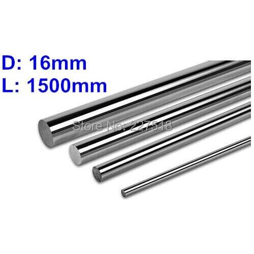2pcs/lot D16mm L1500mm linear shaft 16mm LM Shaft diameter 1500mm long for LM16UU 16mm linear ball bearing linear smooth rod