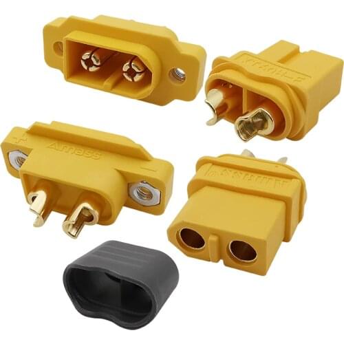 2Pcs Gold Plated XT60E1-M XT60H-F Plug Jack Bullet Connectors with Sheath XT60 Male Female Connector for DIY Toy RC Lipo Battery