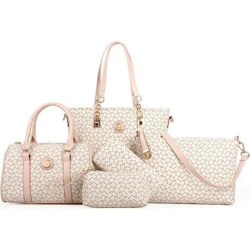 5 Set Famous Brand Women luxury Hand Bag PU Leather Purse Bags shoulder Messenger Ladies Handbag