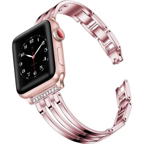 Jewelry Watch Strap For Apple Watch 6 SE Band Series 5/4/3/2/1 Stainless Steel Bracelet For Apple Watch Band 38mm 40mm 42mm 44mm