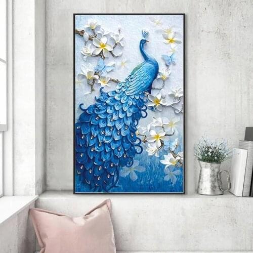 Peacock Pattern Diamond Painting Full Diamond Cross Stitch New Living Room Dining Room Entrance Diamond Painting Home Decoration