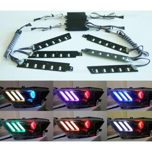 Car Auto Halo Rings Cotton Lights LED Angel Eyes RGBW Car Styling For Ford Mustang 2015 - 2017 RGBW LED Angel Eyes Halo Ring kit