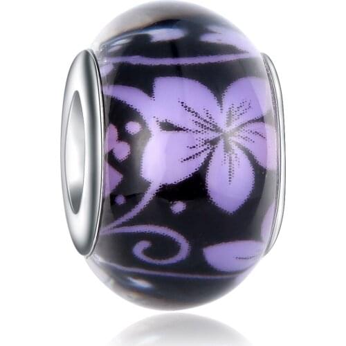 Bracelet charms for jewelry making plata de ley Top Fashion Metal Flower Beads perle glass Beads Accessories Etb336