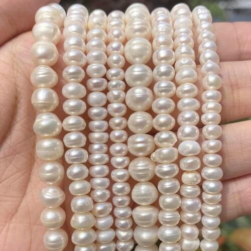 Natural Freshwater Pearl Beads High Quality Irregular Flat Shape Punch Loose Beads for Jewelry Making DIY Necklace Bracelet