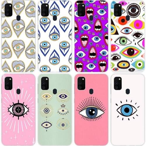 Evil Eye Illustrations Soft Case for Samsung Galaxy M11 M10S M01 M21 M31S M51 A01 J2 Core A21 A42 J6 A6 A8 Plus A7 2018 Cover
