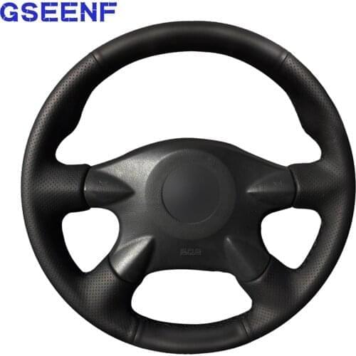 DIY Car Steering Wheel Cover Black PU Artificial Leather For Nissan Almera (N16) X-Trail (T30) Paladin Renault Samsung SM3