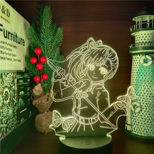 Demon Slayer Tsuyuri Kanawo 3D Led Night Lights Illusion Lighting Kimetsu No Yaiba Anime Table Lamp For Xmas Gift