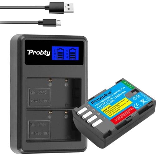 DMW-BLF19E DMW-BLF19 2300mAh Camera Battery DMW BLF19 BLF19 BLF19E +LCD Dual USB Charger for Panasonic Lumix GH3 GH4 GH5