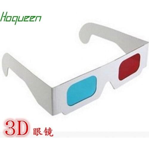 Hoqueen high popular 1000pcs* Paper 3D glasses red blue 3D paper Frame glasses fast DHL shipping