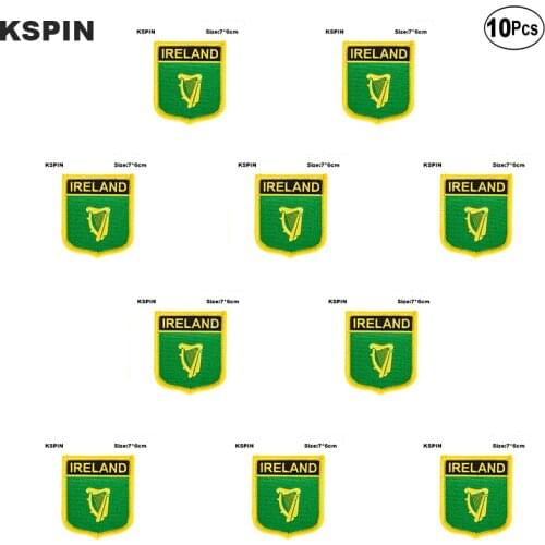 Ireland 5 Flag Embroidery Patches Iron on Saw on Transfer patches Sewing Applications for Clothes in Home&Garden